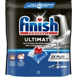 قرص ماشین ظرفشویی 65تایی فینیش Finish الترا | پاک‌کنندگی قدرتمند چربی و لکه‌های خشک شده