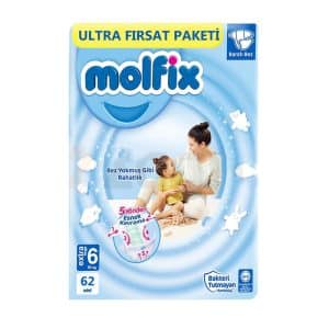 پوشک کودک مولفیکس مدل Ultra Firsat Paketi سایز 6 | بسته 62 عددی