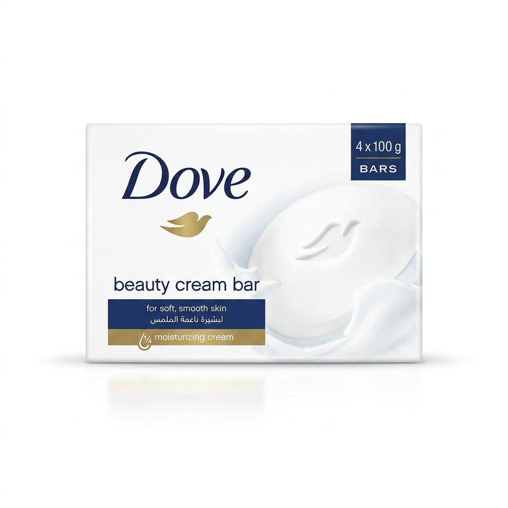 صابون داو سفید مدل Beauty Cream Bar | بسته ۴ عددی (۴۰۰ گرمی)